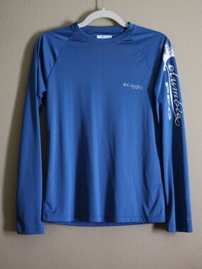 Columbia PFG Blue Omni-Shade Long Sleeve Fishing Shirt S